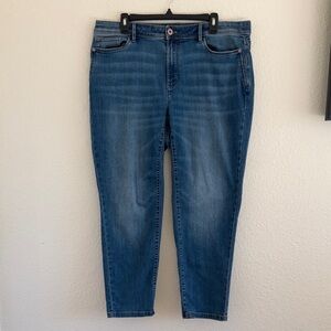 J. Jill Denim Authentic Fit Slim Ankle Jeans Stretch Medium Wash size 18